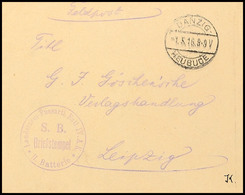 1916, Feldpostbrief Mit Aufgabestempel "DANZIG-HEUBUDE 1.5.16" Nebst Viol. Briefstempel "Landsturm-Fussartl. Batl. IV.A. - Other & Unclassified