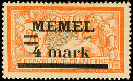 4 M Auf 2 Fr. In Angegebener Type Tadellos *, Mi. 70.-, Katalog: 31IyPFIa * - Memelgebiet 1923