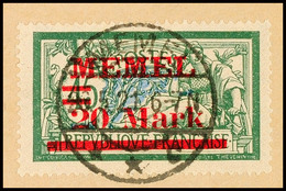 20 M Auf 45 C Tadellos Auf Briefstück In Type Ia, Gepr. Ing. Becker, Mi. 120.-, Katalog: 39IPFIa BS - Memelgebiet 1923