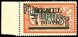 4 Mark Auf 2 Fr. Flugpostausgabe Mit Aufdruckfehler "Wertziffer 4 Verdickt", Ungebrauchtes Kabinettstück, Gepr. Klein BP - Memel (Klaipeda) 1923