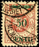 50 C. Auf 500 Mark, Type BI, Gestempelt, Geprüft Klein BPP, Mi. 100,-, Katalog: 173BI O - Klaipeda 1923