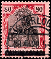 80 Pfg Germania Mit Aufdruck "Sarre" In Type III, Gestempelt "Saarlouis - * 1 E 29.5.20", Tadellose Erhaltung, Gepr. Bur - Autres & Non Classés