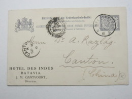 1906 , CANTON ,Postmark On  Postcard From Niederländisch Indien - Lettres & Documents