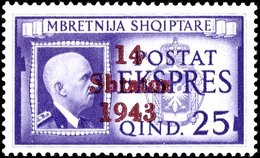 1 - 25 Q Aufdruckausgabe Und 5 Q - 3 Fr. Freimarkenausgabe, Gebiet In Den Hauptnummern Komplett, Tadellos Postfrisch, 3  - Ocu. Alemana: Albania