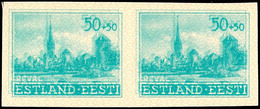 50+50 Kop. Doppeldruck Ungezähnt Tadellos Postfrisch, Waagerechtes Paar, Mi. 360.-, Katalog: 7UDD(2) ** - Estonia