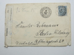 1915 , EXP. MARITIMA , Letter To Allemanhia With Censur , Exp.  Ship  SS  TUBANTIA - Lettres & Documents