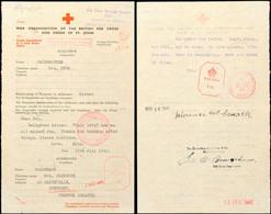 Nachrichtenübermittlung Vom 19.7.41 Auf Formular Vom Britischen Roten Kreuz Von England Nach Guernsey Und Zurück Mit Ant - 2° Guerre Mondiale