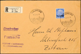 25 Pfg Hindenburg Luxemburg Auf Eingeschriebener Postsache Der Versandstelle Luxemburg Mit Werbestempel Luxemburg (Reser - Luxemburgo