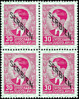 0,25 D. - 30 D. Freimarken, Komplett In Postfrischen 4er - Blocks, Mi. 680.-, Katalog: 1/15 ** - Otros & Sin Clasificación