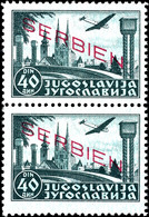 Senkrechtes Paar Der Flugpostmarke über 40 Din. In Postfrischer Erhaltung Mit Der Abart "vergrößertes Markenformat Der U - Otros & Sin Clasificación