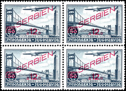 1 D. - 12 D. Flugpost, Komplett In Postfrischen 4er - Blocks, Mi. 480.-, Katalog: 26/30 ** - Sonstige & Ohne Zuordnung