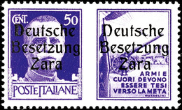 50 Cent Violett, Artillerie, Aufdruck In Type IV, Tadellos Postfrisch, Fotobefund Brunel VP (2015): "Die Erhaltung Ist E - Occ. Allemande: Zara