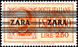 2,50 Lire Freimarke Mit  Aufdruck "Zara" In Type III (Feld 81-82 Der Überdruckplatte), Tadellos Postfrisch, Auflage Nur  - Deutsche Bes.: Zara
