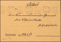 Feldpost 1. WK, Drei Feldpostbriefe An Den Kommandieren General Der Luftstreitkräfte (= GenLt V. Hoeppner, 1860-1922) Im - Other & Unclassified