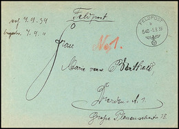 1939, Feldpostbrief Mit Normstempel "b 540 5.9.539" Und Rückseitiger Absenderangaben"...Postsammelstelle Dresden" Nach D - Other & Unclassified