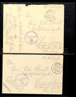 1941, 2 SS-Feldpostbriefe Aus Gleicher Korrespondenz Mit Aufgabestempel "AROLSEN" Und Briefstempel "SS-Verfügungstruppe  - Autres & Non Classés