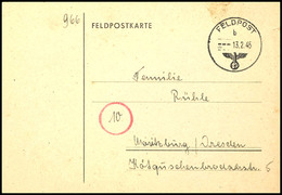 1945, Kreta, Funknachrichtenkarte Mit Normstempel "b 13.2.45" Nach Moritzburg Bei Dresden, Kleine Randspuren, Ansonsten  - Otros & Sin Clasificación