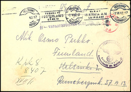 Finnen In Der Wehrmacht: 1942, Feldpostbrief Eines SS-Freiwilligen Ohne Aufgabestempel Mit SS-Briefstempel, Rotem EKr. " - Sonstige & Ohne Zuordnung