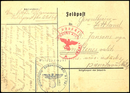 Letten In Der Wehrmacht: 1943, Feldpostkarte Mit Absendervermerk Und Briefstempel Mit Feldpostnummer "02131" (= RAD-Abte - Sonstige & Ohne Zuordnung