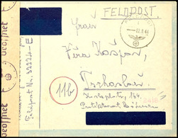 Tschechen In Der Wehrmacht: 1944, Brief Mit Normstempel "l 2.8." Mit Absenderangabe Mit Feldpostnummer "32224 E" (= 4. K - Altri & Non Classificati