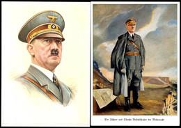 1939 (ca.), Adolf Hitler, 2 Farbige Portraitkarten Nach Gemälden Von K. Koepernik Bzw. Prof. C. Hammel (Haus Der Deutsch - Sonstige & Ohne Zuordnung
