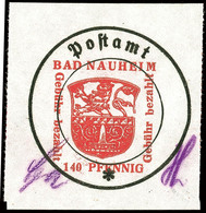 140 Pfg Postverschlusszettel, Type I Auf Grauem Glanzpapier, Postfrisches Kabinettstück, Doppelt Signiert Zierer BPP, Mi - Bad Nauheim