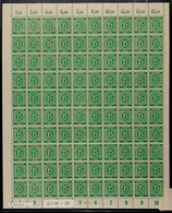 15 Pfg Ziffer Dunkelsmaragdgrün, Plattendruckbogen Mit Durchgezähnten Oberrändern, HAN 4021.46 1, Postfrisch, Farbbestim - Sonstige & Ohne Zuordnung