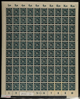16 Pfg Ziffer Schwarzgrünlichblau, Plattendruckbogen In A-Farbe Mit Nicht Durchgezähnten Oberrändern, HAN 4018.46 1, Lin - Sonstige & Ohne Zuordnung