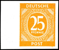 25 Pfg Ziffern, Abart "ungezähnt", Vom Linken Bogenrand, Tadellos Postfrisch, Mi. 250.-, Katalog: 927U ** - Other & Unclassified