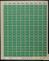 84 Pfg Ziffer Dunkelgelbsmaragdgrün, Plattendruckbogen Mit Nicht Durchgezähnten Oberrändern, HAN 4023.46 2, Postfrisch,  - Other & Unclassified