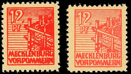 12 Pfg Dunkel U. Mittelrosa, Y-Papier, Postfrisch, Gepr. Kramp BPP, Katalog: 36yf,g ** - Sonstige & Ohne Zuordnung