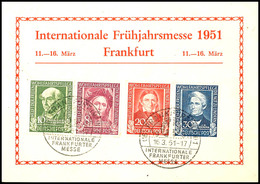 Wohlfahrt 1949 A. Sonderkarte Zur Frühjahrsmesse Frankfurt 1951, Tadellos, Mi. 170,- Schon Für Die Losen Marken, Katalog - Autres & Non Classés