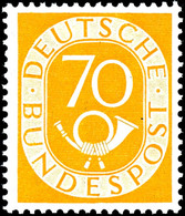 70 Pfg. Posthorn, Postfrisch, Fingerabdruck, Fotokurzbefund Schlegel D. BPP, Mi. 500.-, Katalog: 136 ** - Autres & Non Classés