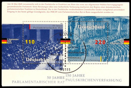 1998, Block-Ausgabe "50 Jahre Parlamentarischer Rat, 150 Jahre Paulskirchenverfassung", 50 Stück Mit ESST BONN, Mi. 325. - Other & Unclassified