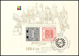 1999, Block-Ausgabe "IBRA Nürnberg", 50 Stück Mit ESST BONN, Mi. 400.-, Katalog: Bl.46(50) ESST - Otros & Sin Clasificación