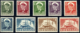 1950, 1 Ö. - 2 Kr. König Frederick IX. Und Arktisschiff, 9 Werte Komplett, Tadellos Postfrisch, Unsigniert, Mi. 120.-, K - Other & Unclassified