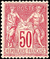 1886, 50c. Allegorie Kamin Auf Rosa, Type II, Ungebraucht, Waagerechte Bugspur, Mi. 220.-, Katalog: 81II * - Autres & Non Classés