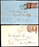 1869, Zwei Dekorative Auslandsbriefe Je Mit Mi.-Nr. 16 Und 28 Mit Dekorativen Stempeln Adressiert Nach Vegesack Und Däne - Sonstige & Ohne Zuordnung