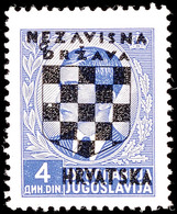 4 Din. Mit Plattenfehler In Aufdruck U. Kreis Zwischen E Und D, Postfrisch, Tadellos, Katalog: 15III ** - Croatia