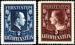 1951, 2 - 3 Fr. Fürstenpaar In B-Zähnung, Tadellos Postfrisch, Seltener Satz, Mi. 1.500,-, Katalog: 304/05B ** - Liechtenstein