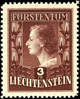 1951, "Fürstin Gina" In Besserer Zähnung, Tadellos Postfrisch, Mi. 260,--, Katalog: 305A ** - Liechtenstein