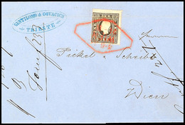 3 Kr. Schwarz, Type II, Als EF Auf Forwarded-Brief Mit Absenderstempel Und Absendevermerk Aus Triest 22/26 April 1859, I - Altri & Non Classificati