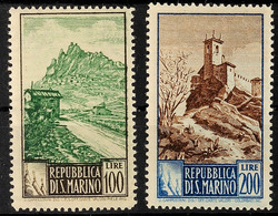 100 U. 200 L. Freimarken Ansichten 1949, Tadellos Postfrisch, Mi. 300.-, Katalog: 421/22 ** - San Marino