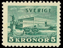 5 Kr. Dunkelgrün, Königsschloss Stockholm, Tadellos Ungebraucht Mit Originalgummierung Und Sauberem Falz, Mi. 250.- Für  - Otros & Sin Clasificación