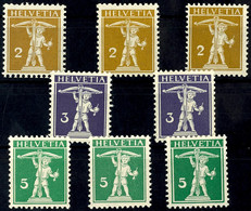 2 - 5c. Tellknabe, Alle Typen, 8 Werte Postfrisch Komplett, Mi. 164.-, Katalog: 111/13I+II ** - Other & Unclassified