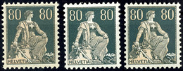 80 C. Helvetia Auf Allen 3 Papiersorten, Postfrisch, Mi. 115,-, Katalog: 141x,y,z ** - Sonstige & Ohne Zuordnung