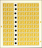 2½ Rp. Tellknabe 1911, Seltene Type III, Kpl. Markenheftchenbogen Postfrisch, Mittig Waager. Und Senkr. Gefaltet, 2 Falz - Carnets