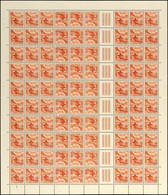 10 Rp. Landschaften 1942 Dunkelrotbraun, Kpl. Markenheftchenbogen Plattennr. 1 Postfrisch, Mittig Waager. Gefaltet, Mi.  - Postzegelboekjes