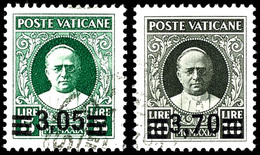 1934, 80 Cent Bis 10 Lire Freimarken Papst Pius XI Mit Neuem Wertaufdruck "40" Bis 3,70", So Genannter Provisoriensatz,  - Other & Unclassified