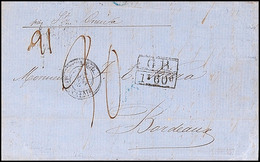 1866, Kompletter Faltbrief Aus Rio De Janeiro Via London Mit Diversen Tax-Vermerken Und Stempel "GB 1 Fr. 60 C" Nach Bor - Brasile